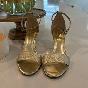 Lilly Pulitzer metallic gold wedges